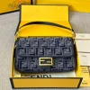 218-2-8a895a640da5.webp Fendi Baguette Ff Chenille Bag Dark Blue 27Cm