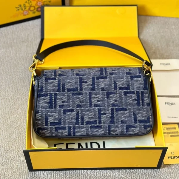 221-3-fe9a53c213e1.webp Fendi Baguette Ff Chenille Bag Dark Blue 27Cm