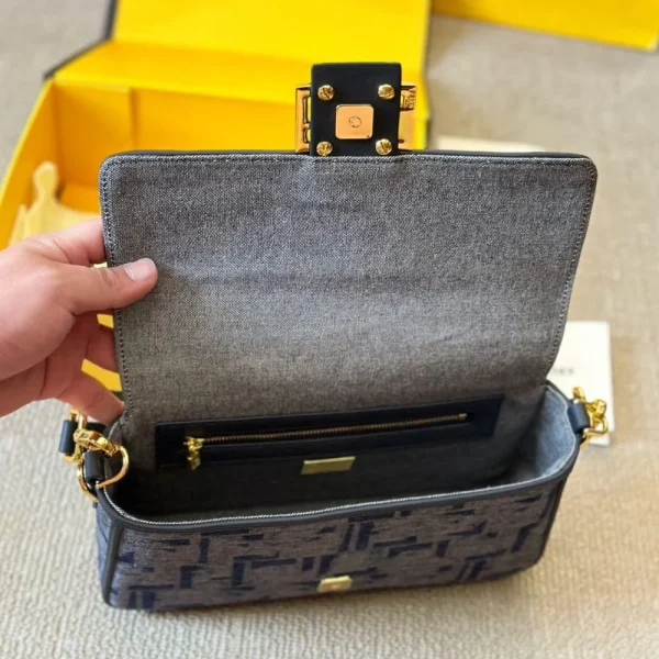 223-4-b9564f98f360.webp Fendi Baguette Ff Chenille Bag Dark Blue 27Cm