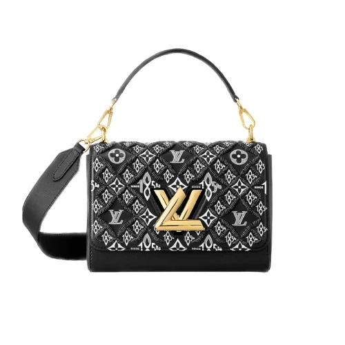 Louis Vuitton Twist Mm Monogram Jacquard Black 23Cm, Designer Handbags, Womens Purse, luxury bags