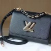 259-3-6e6be215cf4b.webp Louis Vuitton Twist Mm Cowhide Leather Handbag Black 23Cm, Designer Handbags, Womens Purse, luxury bags
