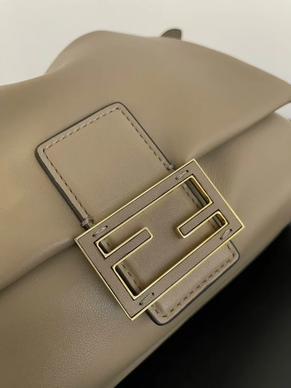 Fendi Mamma Baguette Medium Dove Grey Nappa Leather Bag 26.5cm
