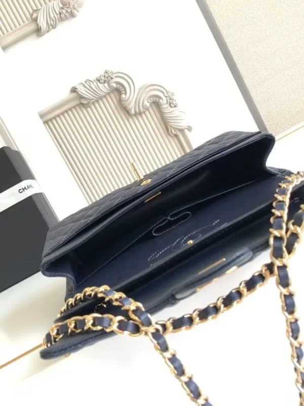 2d60467b-1-465d2f58de0d.webp Chanel Classic Flap Bag 25 cm Navy Blue Gold-Tone Hardware A01112, Designer Handbag, Women’s Purse, Designer Handbags, Women’s Purse, luxury bags, Chanel bags
