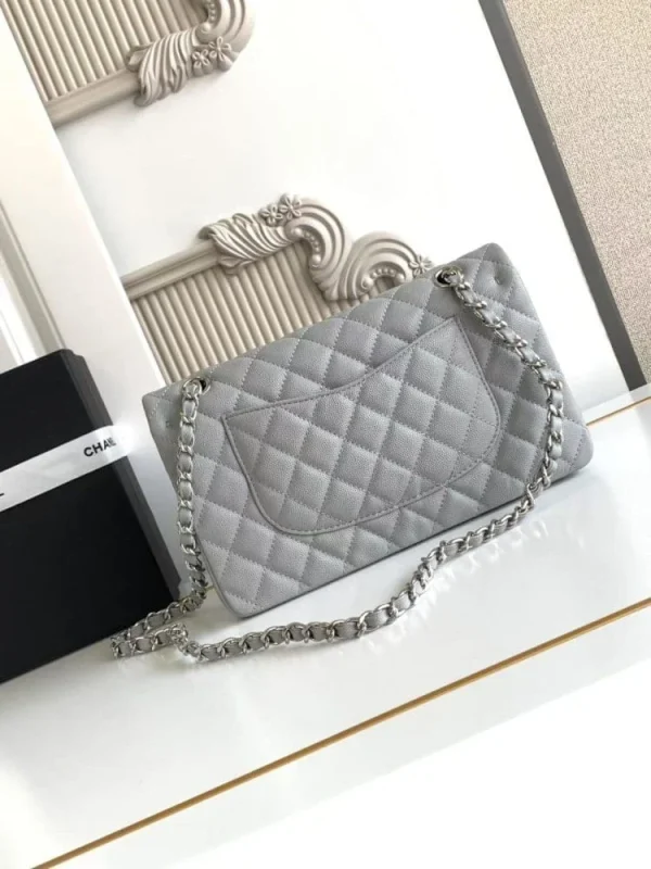 2e4d6743-679ed31f8401.webp Chanel Classic Flap Bag 25 cm Grey Silver- Tone Hardware A01112, Designer Handbags, Women’s Purse, luxury bags, Chanel bags