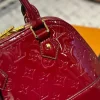 335-2-40bc4df2ee6c.webp Louis Vuitton Alma Bb Monogram Vernis Leather Dark Red 23Cm, Designer Handbags, Womens Purse, luxury bags