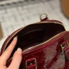 339-1-2bf1e354750f.webp Louis Vuitton Alma Bb Monogram Vernis Leather Dark Red 23Cm, Designer Handbags, Womens Purse, luxury bags