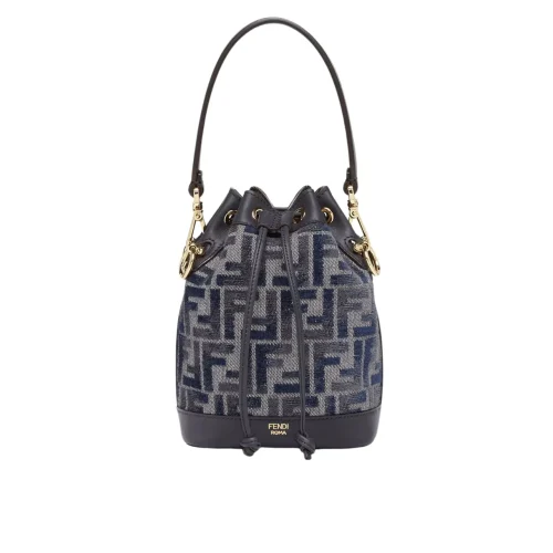 Fendi Mon Tresor Ff Chenille Mini Bag Dark Blue 21Cm