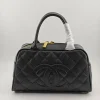 Chanel Quilted Caviar Small Bowler Satchel Black 25Cm/9.8in, Designer Handbags, Women’s Purse, luxury bags, Chanel bags