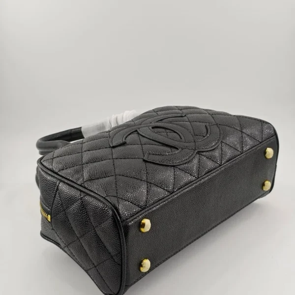 Chanel Quilted Caviar Small Bowler Satchel Black 25Cm/9.8in, Designer Handbags, Women’s Purse, luxury bags, Chanel bags