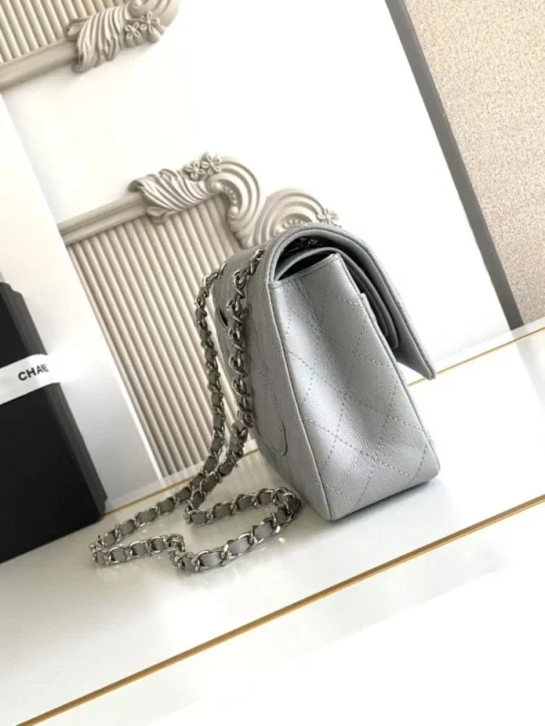 3a2e4c1b-fc3b5e908e80.webp Chanel Classic Flap Bag 25 cm Grey Silver- Tone Hardware A01112, Designer Handbags, Women’s Purse, luxury bags, Chanel bags