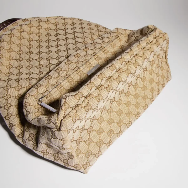 4-1-1-598fcef950a9.webp Gucci Large Gucci Tag Backpack 875226 Sand And Dark Brown 34cm/13.4in