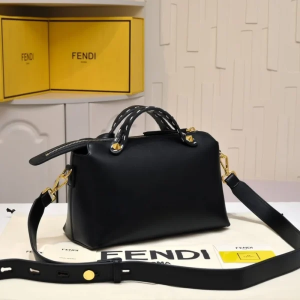 405-3-0ef711dcc637.webp Fendi By The Way Medium Boston Bag Elaphe Black 27cm