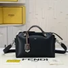 407-3-88def580b7c8.webp Fendi Women By The Way Regular Leather Boston Bag Black 28Cm