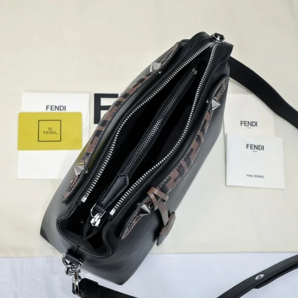 410-4-be3c1bdcae45.webp Fendi Women By The Way Regular Leather Boston Bag Black 28Cm