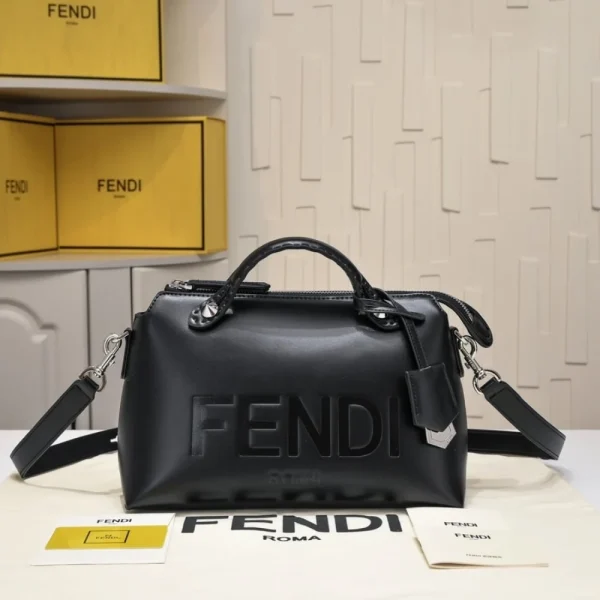411-4-79ee15516e44.webp Fendi By The Way Medium Tote And Shoulder Bag Black 28Cm