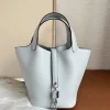 Hermes Picotin Lock 18Cm Gris Pale