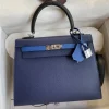 Hermes Kelly 25 Bag In Navy Blue Epsom Leather For Women 25cm/10in