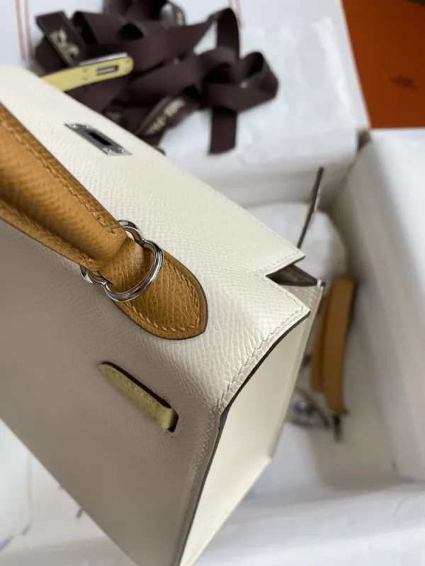 Hermes Kelly 25 Bag In Off White Epsom Leather For Women 25cm/10in
