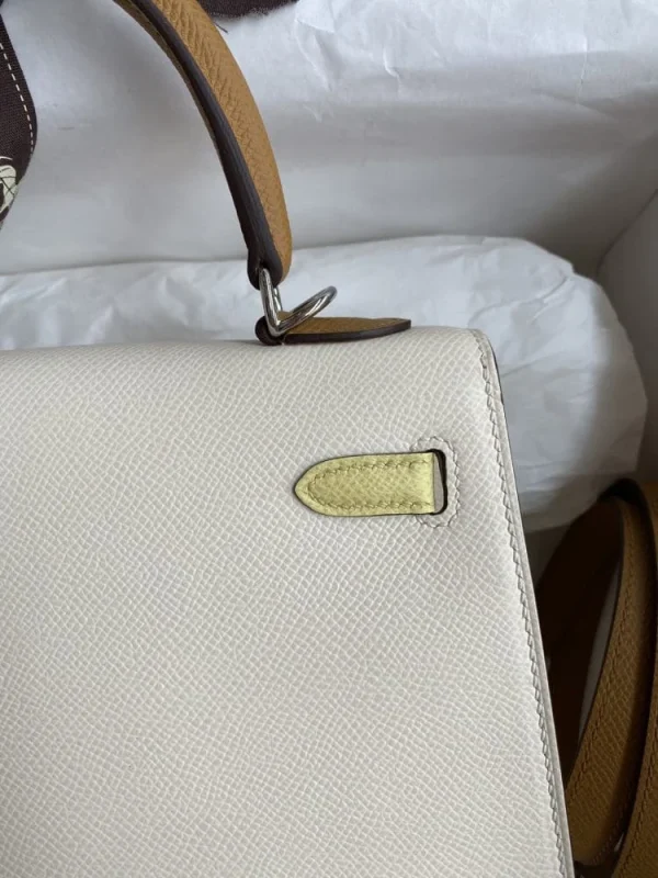 Hermes Kelly 25 Bag In Off White Epsom Leather For Women 25cm/10in