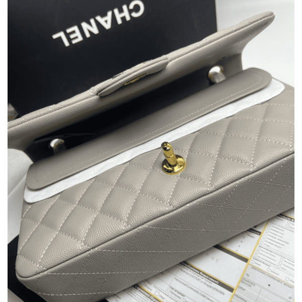 5-8e869df22f40.webp Chanel Classic Flap Bag 25 cm Grey- Gold Tone Hardware A01112, Designer Handbags, Women’s Purse, luxury bags, Chanel bags