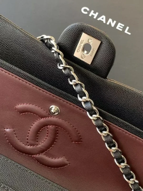 52a10ebe-6a749b6d834f.webp Chanel Classic Flap Bag 25 cm Black – Silver Tone Hardware A01112, Designer Handbags, Women’s Purse, luxury bags, Chanel bags