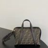 59d691fc-6ed356f17fe1.webp Fendi Boston 365 Brown Ff Jacquard Fabric Bag 27.5 Cm