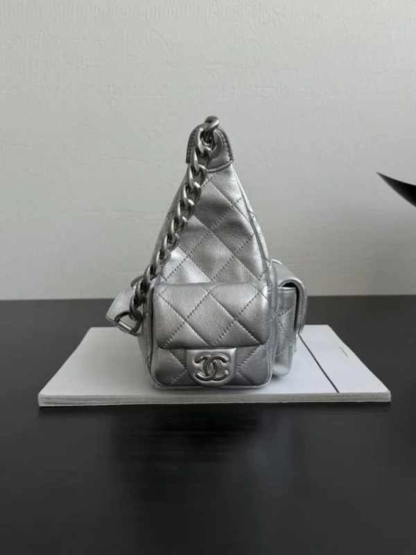 5a73688e-fd4f880c2925.webp Chanel 25C Hobo Bag Silver Spring/Summer 2025 Collection 32cm/12.2cm, Designer Handbags, Women’s Purse, luxury bags, Chanel bags