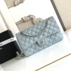 5de94e86-9c60b1880694.webp Chanel Classic Flap Bag 25 cm Light Blue Caviar Silver-Tone Hardware A01112, Designer Handbags, Women’s Purse, luxury bags, Chanel bags