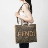 Fendi FF Jacquard Sunshine Medium Tote Bag Brown 35Cm