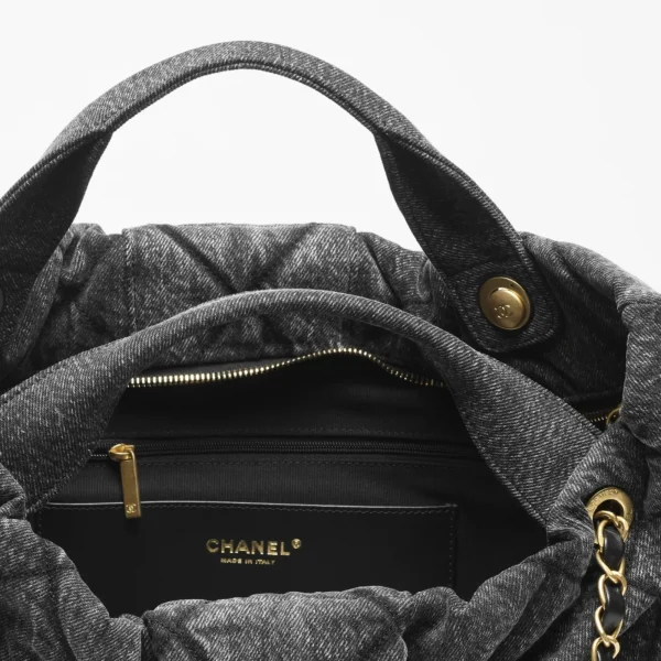 6-c5e1b35d2b0e.webp Chanel Grey Bow Pattern Chain Shoulder Bag