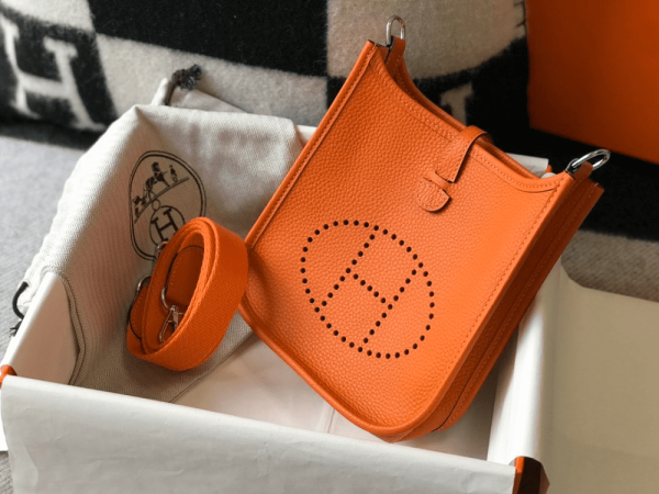 6284792e-1-2f36a23bd74d.webp Hermes Evelyne 16 Amazone Bag Orange With Silver Toned Hardware 18cm