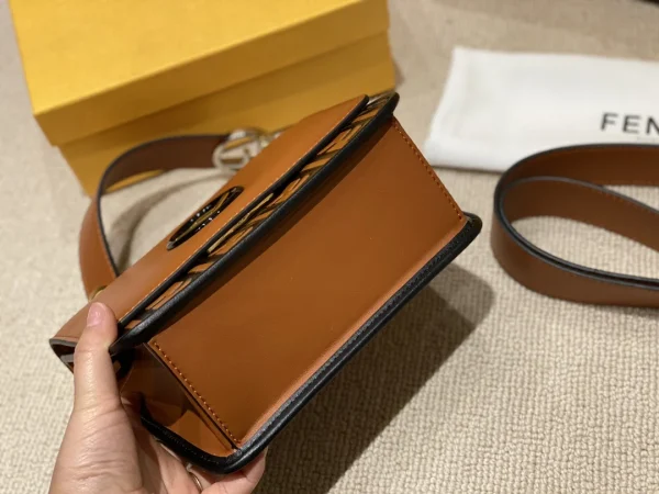 Fendi Ff Logo Bottom Brown Bag 22Cm