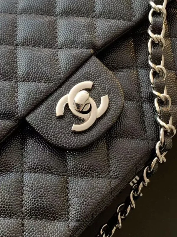 6977fd5c-cf2069a0894c.webp Chanel Classic Flap Bag 25 cm Black – Silver Tone Hardware A01112, Designer Handbags, Women’s Purse, luxury bags, Chanel bags