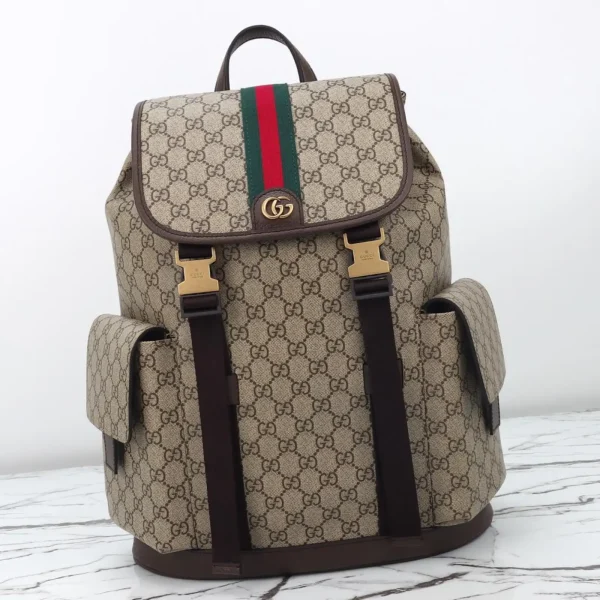 7-3-e6a432400042.webp Gucci Ophidia Large Backpack 839110 Beige And Dark Brown 35cm/13.8in