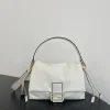 Fendi Mamma Baguette Medium Matcha White Nappa Leather Bag 26.5cm
