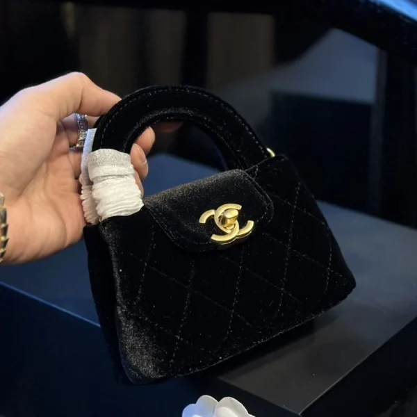 72-1-a9228762ed89.webp Chanel Velvet Nano Kelly Re Edition Black 13Cm/5.1in, Designer Handbags, Women’s Purse, luxury bags, Chanel bags