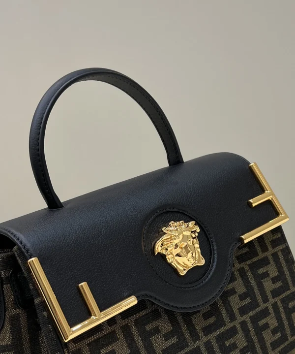 Fendi x Versace Fendace La Medusa Top Handle Bag Zucca Canvas 25cm