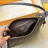 75-10-55042f62cd09.webp Fendi Simply Fendi Medium Brown Ff Jacquard Fabric Bag 25Cm