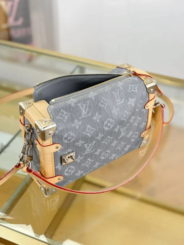 7611237d-b60091b40206.webp Louis Vuitton Grey Monogram Denim Side Trunk MM M13285 23.5cm/ 9.3in, Designer Handbags, Womens Purse, luxury bags