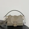 Fendi Mamma Baguette Medium Dove Grey Nappa Leather Bag 26.5cm