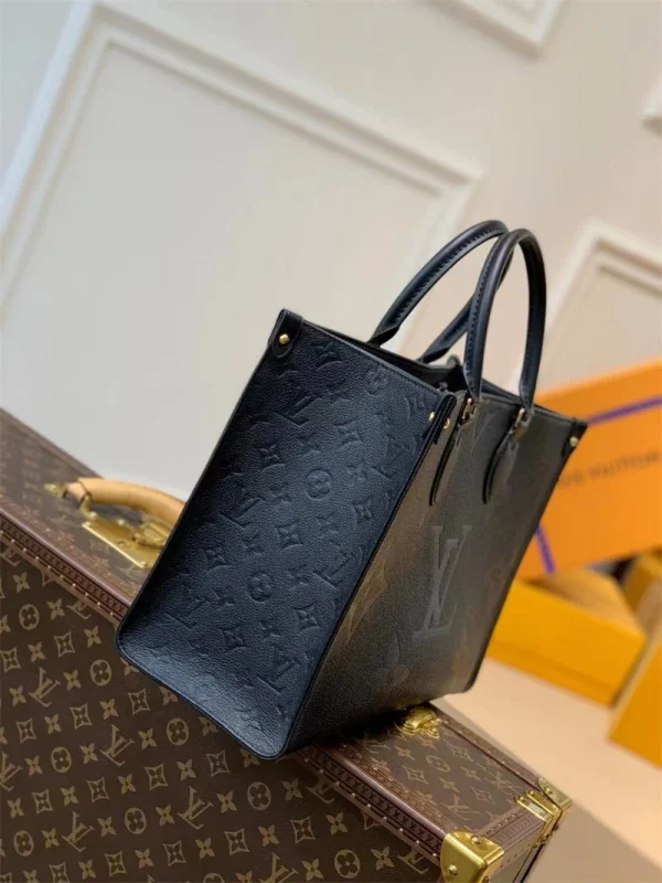 7d4562e4-c1df2c68adce.webp Louis Vuitton Onthego MM Bicolor Monogram Empreinte Leather Black M45595 35cm, Designer Handbags, Womens Purse, luxury bags