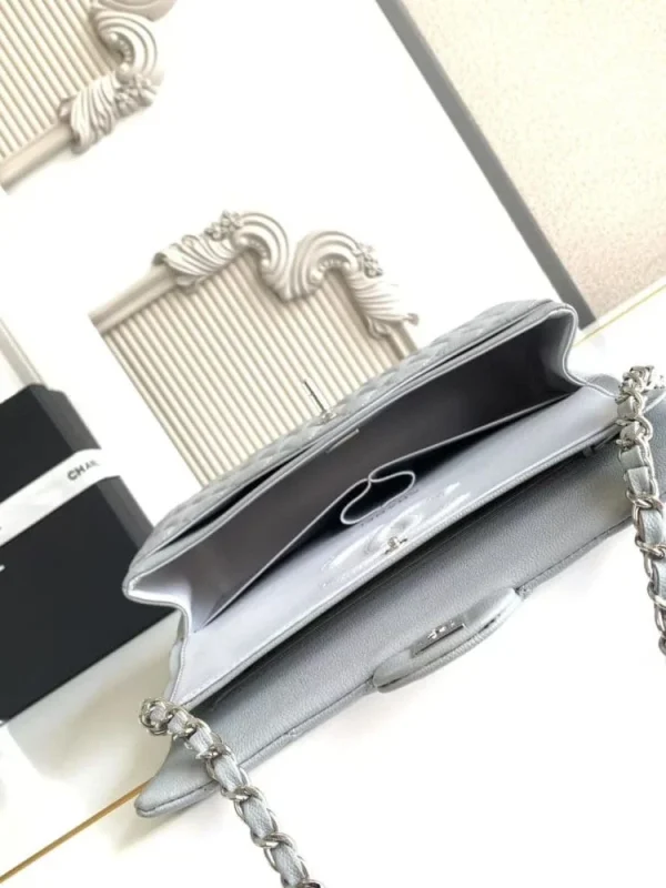 7dd5c8ab-ff95268f841e.webp Chanel Classic Flap Bag 25 cm Grey Silver- Tone Hardware A01112, Designer Handbags, Women’s Purse, luxury bags, Chanel bags