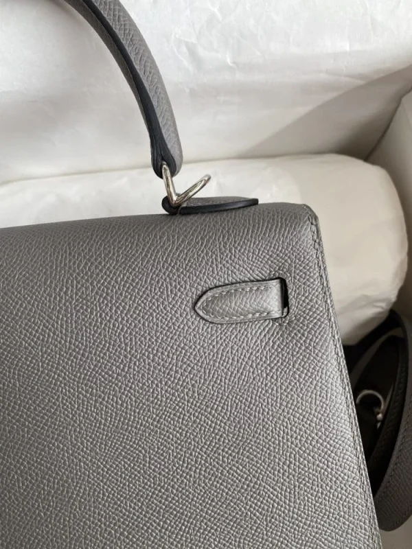 Hermes Kelly 25 Bag In Dark Grey Epsom Leather For Women 25cm/10in