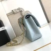 810a9696-4eb522f25b79.webp Chanel Classic Flap Bag 25 cm Light Blue Caviar Gold-Tone Hardware A01112, Designer Handbags, Women’s Purse, luxury bags, Chanel bags