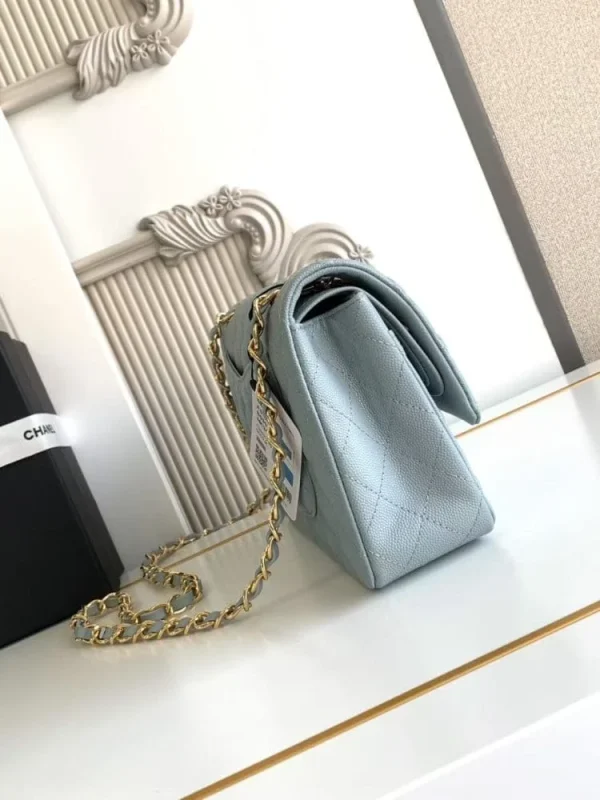 810a9696-4eb522f25b79.webp Chanel Classic Flap Bag 25 cm Light Blue Caviar Gold-Tone Hardware A01112, Designer Handbags, Women’s Purse, luxury bags, Chanel bags