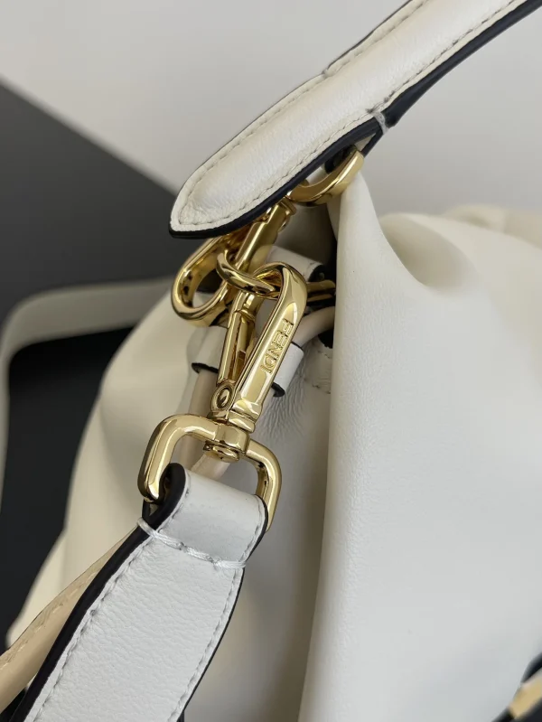 Fendi Mamma Baguette Medium Matcha White Nappa Leather Bag 26.5cm