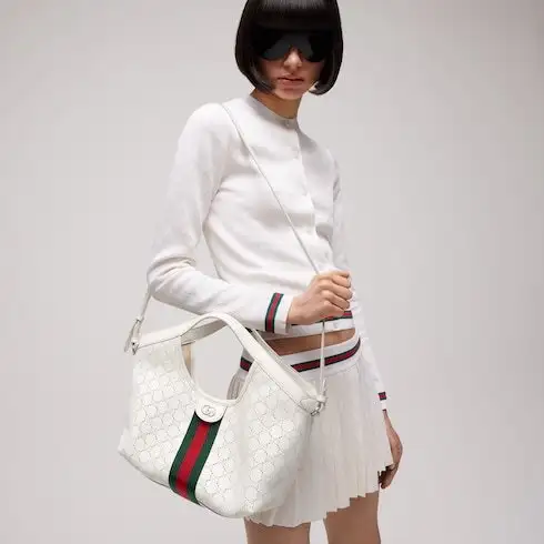 Gucci Giglio Small Tote Bag 25cm/9.8in Ivory GG Canvas 860845