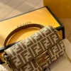 88-7-595a2c800af3.webp Fendi Baguette Mini Ff Jacquard Fabric Bag Beige 21Cm