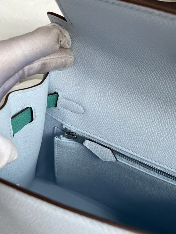 Hermes Kelly 25 Bag In Turquoise Epsom Leather For Women 25cm/10in