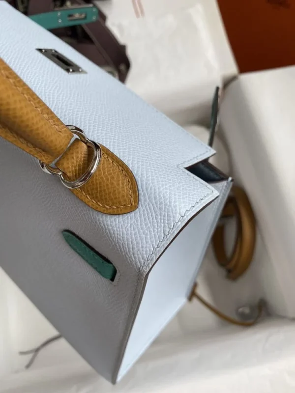 Hermes Kelly 25 Bag In Turquoise Epsom Leather For Women 25cm/10in